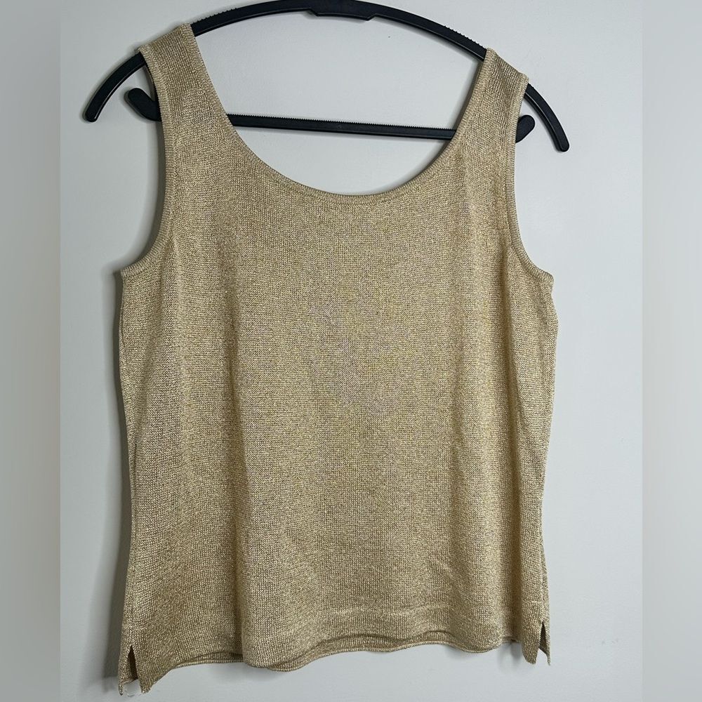 ST JOHN Gold Shimmering Tank Top - Picture 3 of 6